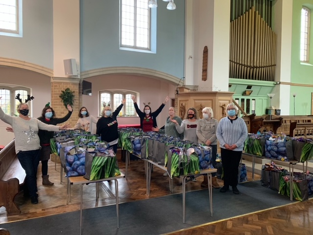 120 Christmas bags at Moor Community Food Store